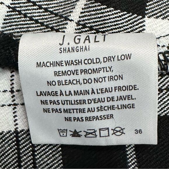 Brandy Melville John Galt Black White Plaid Button Down Cropped Top, Sz Small - Picture 13 of 14